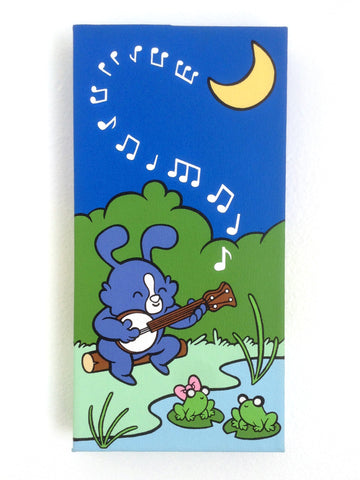 Dog on a Log with Frogs by Oscar Rosales