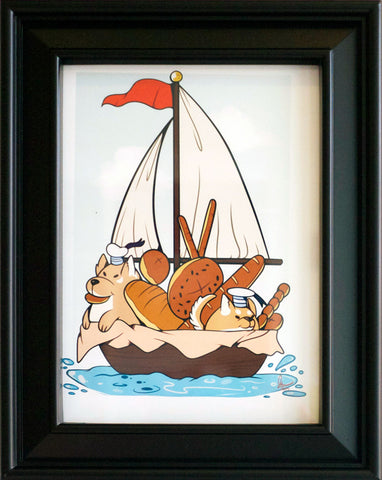 Bread Boat Shiba Sailors by Jackie Williams