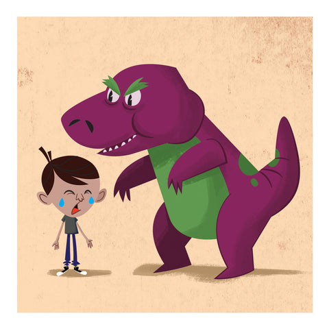 Hanging with Barney Print by Tony Bui