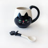 Black Cat Mug with Spoon Set