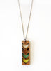 Chevron Stripe Necklace in Mint and Bronze by Bird of Virtue