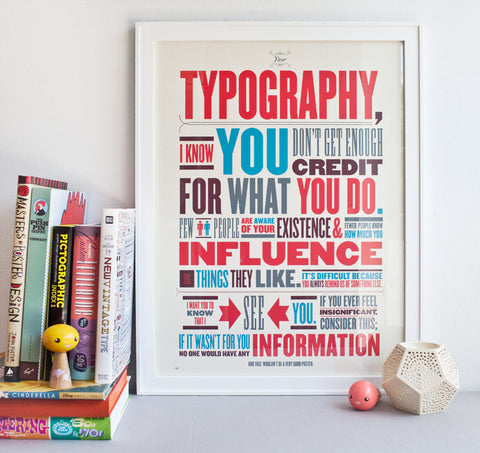 Dear Typography Print by The Birds and The Beasts