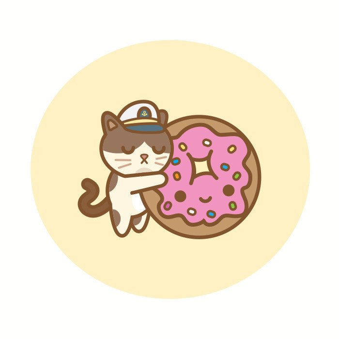 Hug a Cat, Eat a Donut Print by 100 Percent Soft