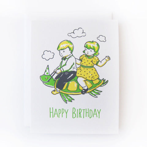 Flying Turtle Birthday Card by Ming Ong for Tiselle