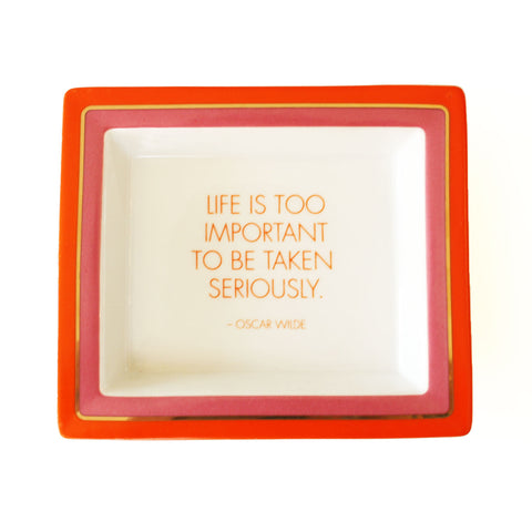 Life Is Too Important Porcelain Tray